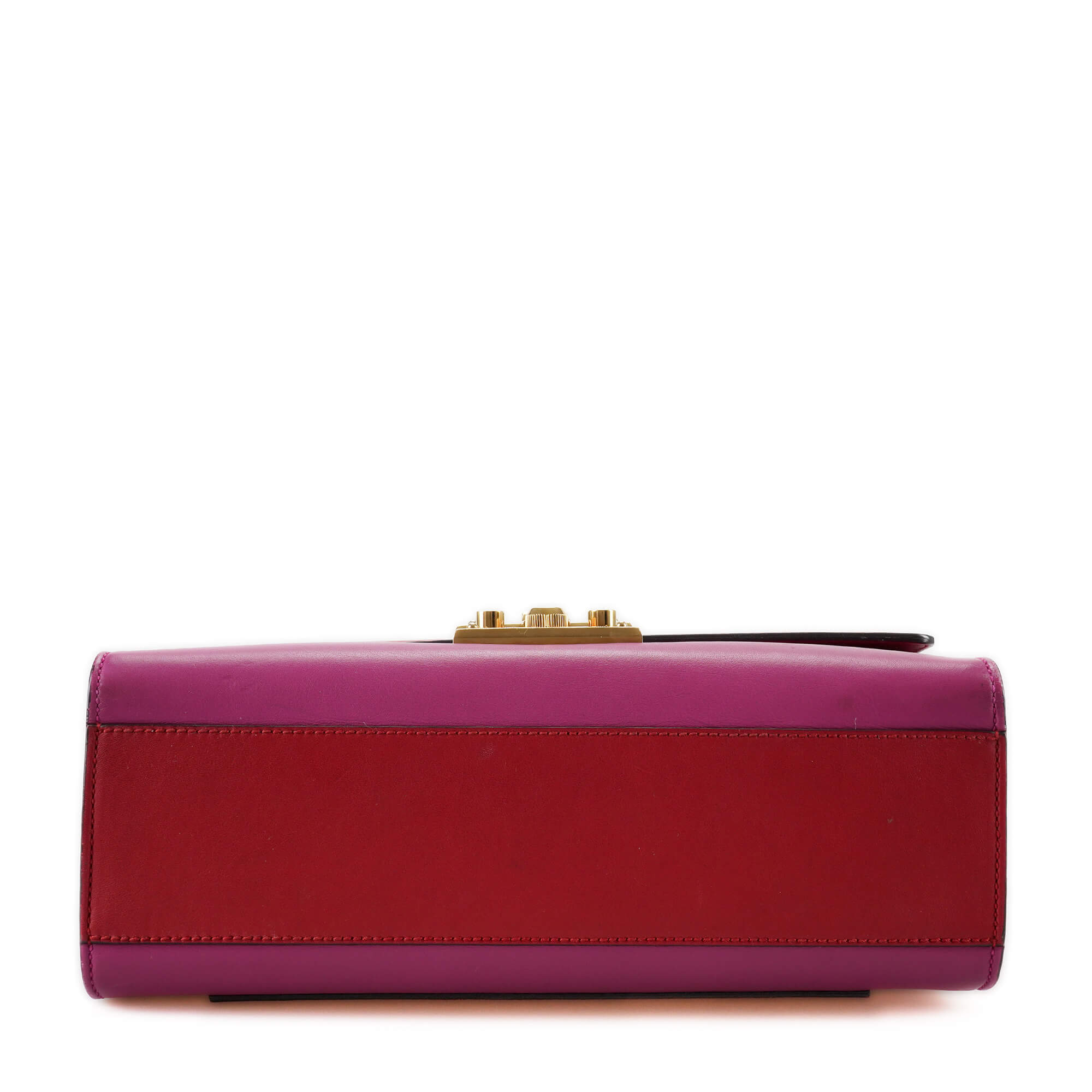 Gucci - Pink and Red Leather Lined Padlock Bag